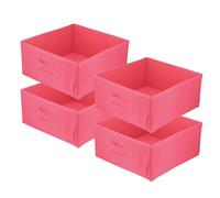 lavita Boîte de rangement en tissu | Boîtes de rangement pliantes 31 x 31 x 15 cm | Tiroir Boîte de rangement Tiroir | Systèmes de rangement pour les vêtements | rose foncé | 4 pièce