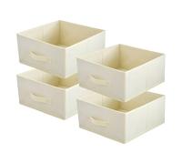 lavita Boîte de rangement en tissu | Boîtes de rangement pliantes 31 x 31 x 15 cm | Tiroir Boîte de rangement Tiroir | Systèmes de rangement pour les vêtements | blanc | 4 pièce