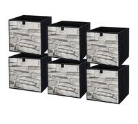 lavita Boîte de rangement en tissu | Boîtes de rangement pliantes 31 x 31 x 31 cm | Tiroir Boîte de rangement Tiroir | Systèmes de rangement pour les vêtements | pierre | 6 pièce