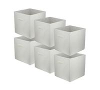lavita Boîte de rangement en tissu | Boîtes de rangement pliantes 31 x 31 x 31 cm | Tiroir Boîte de rangement Tiroir | Systèmes de rangement pour les vêtements | crème | 6 pièce