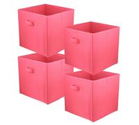 lavita Boîte de rangement en tissu | Boîtes de rangement pliantes 31 x 31 x 31 cm | Tiroir Boîte de rangement Tiroir | Systèmes de rangement pour les vêtements | rose foncé | 4 pièce