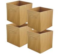 lavita Boîte de rangement en tissu | Boîtes de rangement pliantes 31 x 31 x 31 cm | Tiroir Boîte de rangement Tiroir | Systèmes de rangement pour les vêtements | brun clair | 4 pièce