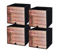 lavita Boîte de rangement en tissu | Boîtes de rangement pliantes 31 x 31 x 31 cm | Tiroir Boîte de rangement Tiroir | Systèmes de rangement pour les vêtements | bouquet | 4 pièce