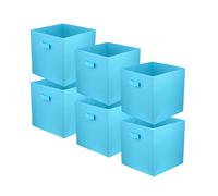 lavita Boîte de rangement en tissu | Boîtes de rangement pliantes 31 x 31 x 31 cm | Tiroir Boîte de rangement Tiroir | Systèmes de rangement pour les vêtements | turquoise | 6 pièce