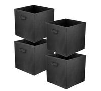 lavita Boîte de rangement en tissu | Boîtes de rangement pliantes 31 x 31 x 31 cm | Tiroir Boîte de rangement Tiroir | Systèmes de rangement pour les vêtements | noir | 4 pièce