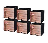 lavita Boîte de rangement en tissu | Boîtes de rangement pliantes 31 x 31 x 31 cm | Tiroir Boîte de rangement Tiroir | Systèmes de rangement pour les vêtements | bouquet | 6 pièce