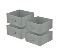 lavita Lot de 4 boîtes de rangement pliables - 31 x 31 x 15 cm - Boîte de rangement pour tiroirs - Systèmes de rangement pour vêtements - Rangement et organisation des vêtements - Gris clair