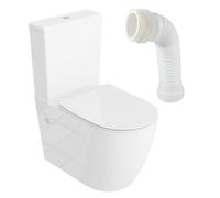 LAVITA RUNSON - WC Monobloc - Pack Complet - Sans Bride & Réservoir Intégré - Cuvette Blanche - Abattant Soft-Close - Set