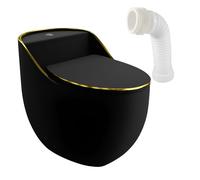 Lavita Silia RIM Black Gold Line WC à poser compact sans bride| Pack WC compact complet | 3/6l | + connecteur WC