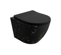 LAVITA Sofi Slim Fire WC suspendu L'abattant de WC à chute lente WC suspendu sans bord WC 365x490x395 cm noir