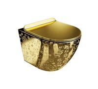 LAVITA Sofi Slim Golden Eye WC suspendu L'abattant de WC à chute lente WC suspendu sans bord WC 365x490x395 cm dorée