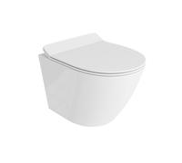 Lavita Sogo Slim Abattant WC suspendu avec système d'abaissement automatique et charnières en métal Blanc brillant 365 x 490 x 395 mm