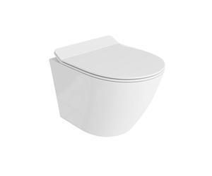 Lavita Sogo Slim Abattant WC suspendu avec système d'abaissement automatique et charnières en métal Blanc brillant 365 x 490 x 395 mm