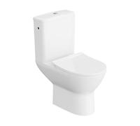 Lavita Toilette au sol monobloc avec réservoir de chasse intégré LENTI WHITE avec couvercle de WC à fermeture automatique, cuvette de toilette en céramique sans rebord, cuvette de toilette, réservoir