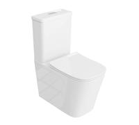LAVITA TRYTON WC Monobloc Blanc Avec Réservoir De Chasse Intégré, Couvercle à Abaissement Automatique, Céramique Sans Bord, Cuvette Debout