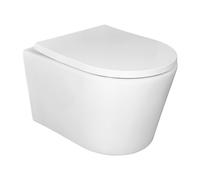 LAVITA Versoni WC suspendu avec abaissement automatique | Système de chasse d’eau Tornado 2.0 sans rebord | Blanc brillant