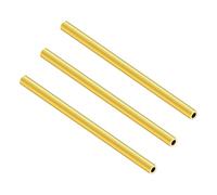 LAVMHAB Lot de 3 tubes ronds en laiton - 5 mm de diamètre extérieur x 1 mm d'épaisseur x 200 mm de long - Tubes ronds en laiton sans couture pour loisirs créatifs