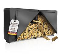 LAWA Abri à Bûches Extérieur Métal 223x25x115cm avec Toit | Housse de Protection 61cm Incluse, Étagère à Bois de Cheminée, Range-Bûches Living and Lifestyle