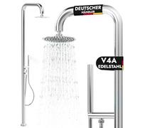 LAWA Douche de Jardin extérieur Eau Chaud Froide douchette à Main | Avec Douchette à Main, Sauna, Raccordement Eau Chaude et Froide