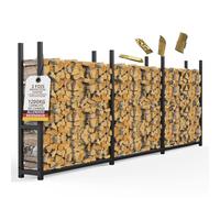 LAWA Range-bûches extérieur métal galvanisé 335 x 25 x 115 cm | Porte-bûches bois de chauffage, Support bûches 25 à 33 cm, Pour jardin terrasse, Étagère pour bois de chauffage