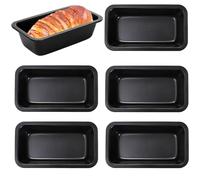 Lawei Lot de 6 Moule à Pain en acier carbone antiadhésif pour la Fabrication de gâteau et de Pain grillé, 9 x 15 cm