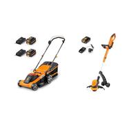 LawnMaster CLMF4841E Tondeuse Electrique Gazon 48V Max 2x24V 4.0Ah Batterie, 41cm & CLGT2425S Coupe-Bordures sans Fil 24V, Coupe-Bordures sur Batterie 25cm