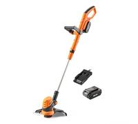 Lawnmaster Débroussailleuse sans Fil 24 V 25 cm, Tondeuse de Jardin à Piles, avec Batterie et Chargeur CLGT2425S-01 Orange