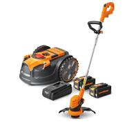 Lawnmaster Robot Tondeuse Autonome 24V sans Fil périmétrique - Le Robot Le Plus Simple du marché + Coupe Bordures 24v et 2 Batteries.