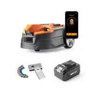 LawnMaster Tondeuse Robot AMD18i-800 Plus avec Application & Caméra sans Fil Périphérique - MX 24V Robot Tondeuse + Batterie de Rechange & Lames