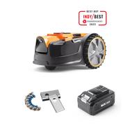 LawnMaster Tondeuse Robot DM16-300 sans Fil Périphérique - MX 24V Robot Tondeuse + Batterie de Rechange & Lames