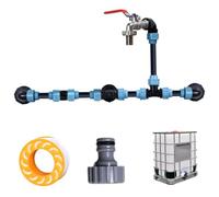 Lawnrden Raccords de fourre-Tout IBC, Kit d'accessoires de réservoir IBC surélevé à 3 réservoirs avec Robinet Sortie en Laiton nickelé, raccord 4 Pouces pour 1000 l d'eau