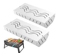 laxreheye Boîte à fumoir pour barbecue, boîte à chips de bois - 2 boîtes de fumoir robustes pour barbecue - Accessoires de barbecue, granulés, couvercle à charnière pour porc, côtes, viande de bœuf