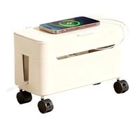 laxreheye Boîte de Rangement pour câbles de Bureau avec roulettes, Organisateur d'alimentation pour Bureau, Maison, Configuration de Jeux, Support TV ou Salon, Blanc, Consulte la descripción, Voir