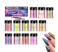 laxreheye Poudre De Mica Pour Résine,12 Bouteilles De Cosmétique Perle - Poudre De Mica Cosmétique Pigment Pour Ciment,Pour Art Artisanat Peinture Teinture Bougie Argile Céramique Colorant