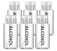 Layhit Lot de 6 distributeurs à pompe à alcool vides transparents de 283,5 g - Distributeur de liquide à poussoir - Rechargeable