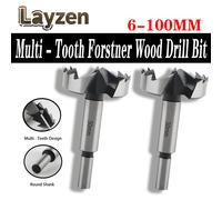 Layzen 6-100mm Forstner foret multi-dent bois trou scie tige ronde auto centrage charnière alésage haute teneur en carbone acier Cutter 18mm
