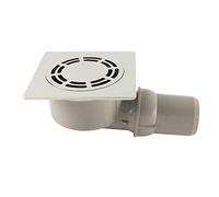 Lazer - Siphon de sol - Siphon de sol laiton chromé Solusec 120x120 mm - sortie horizontale