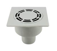 Lazer - Siphon de sol - Siphon de sol laiton chromé Solusec 120x120 mm - sortie verticale