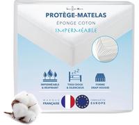 Lazy Bear Home | Alèse 180x200cm, Protège Matelas Imperméable Surface Coton Eponge, Forme Drap Housse | Marque FR, Fabriqué UE