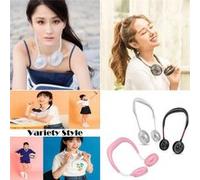Lazy Sport Neckband Ventilateur électrique Design casque Portable Portable Neckband Mini Ventilateur USB Rechargeable Rose G