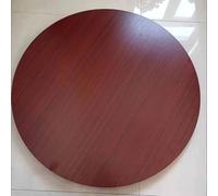 Lazy Susan Plateau de service rond en bois de 99,1 cm - Plateau de service rotatif de 78,7 cm - Plateau tournant lisse et silencieux - Pas besoin de montage - Rouge et marron - Parfait pour le