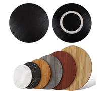 Lazy Susan Plateau tournant pour table de salle à manger - Plateau de service rond de 50,8 cm à 91,4 cm, grand plateau rotatif pour repas en famille, couleur noire, 90 cm, parfait pour le