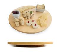 Lazy Susan table Grande rotative de 35 cm | Plateau tournant alimentaire intérieur/extérieur | Centre rond (bois d'hévéa)
