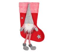 Lazyspace Chaussette de Noël décorative avec pieds pour sapin de Noël, cheminée, porte, rouge, cadeaux pour Noël