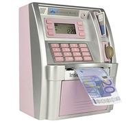 LB Banque d'argent ATM Banque D'épargne Tirelire électronique Numérique ATM pour Pièces et Billets,Mini Tirelire,Rose (Euro Version)