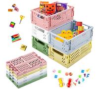 LBING 5pcs Paniers de Rangement Pliables en Plastique 15 x 10 x 5.8 cm | Rangement Pliables Plastique Pour cuisine chambre à coucher bureau