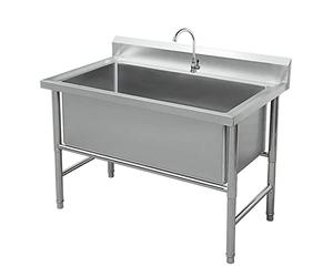 LBONG Extérieur Évier De Jardin,Bac à Linge Extra Profond sur Pied avec Support Cuisine Plonge Inox, Evier Buanderie(80X60X80cm/31.4X23.6X31.4in)