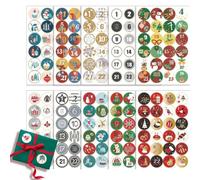 LBQUTN 240 Stickers Calendrier de l'Avent, Chiffres 1 à 24 Autocollants Noël pour DIY, Étiquettes Décoratives pour Sachets Cadeaux et Calendrier à Fabriquer, 10 Planches, Design Festif