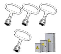 LBQUTN 4 Pièces Clé Triangle Universelle 9mm pour Armoire Électrique, Compteur Eau Gaz, Poubelle et Conteneur, Clé Triangulaire MS705 en Alliage de Zinc Robuste pour Maintenance