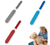 LBQUTN Brosse Anti Poil Animaux et Rasoir Anti Bouloche Manuel, Lot de 3 (Gris, Rouge, Bleu), Brosse Vetement Efficace pour Canapé, Tapis, Manteaux et Textiles, Réutilisable et Portable